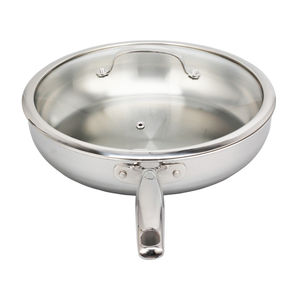 กระทะก้นกลมสแตนเลสทนความร้อนสูง ความจุ 20 ลิตร ด้ามจับไม้ ใช้กับเครื่องล้างจานได้ ป้องกันสนิม - Product Image 3