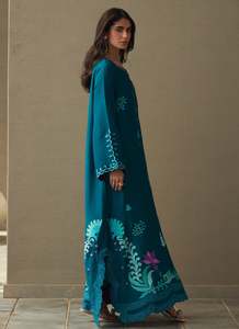 Indian <b>Silk</b> Kaftan-Modern Wrinkle-Free Quick Dry Loose Fit Floor-Length Dress for Wedding and Party All Seasons - Product Image 4
