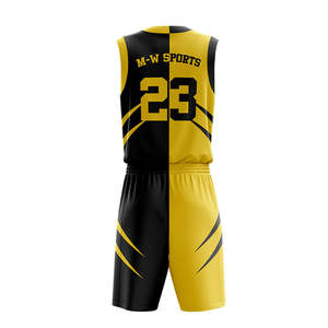 Maillot de basket-ball réversible personnalisé en polyester 100% - Uniforme de basket-ball personnalisé pour adultes - Product Image 4