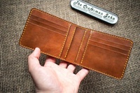 Dompet Koin Multifungsi Kulit Asli Vintage Pria Baru dari Pabrik, Tahan Air, Bukaan Terbuka, Dapat Dikustomisasi LW-0228