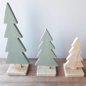 <b>Wood</b> Display Christmas Tree Set <b>Wood</b> Table Decoration Gift for Woodland <b>Nursery</b> Minimalist Children's Room Festival <b>Decor</b> - Product Image 4