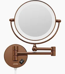 Miroir grossissant double face avec éclairage LED pour le maquillage et la rasage, idéal pour les hôtels, salles de bain, coiffeuses et chambres d'hôtes. - Product Image 3