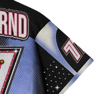 Maillot de football personnalisé à col en V surdimensionné pour votre marque, manches courtes, en maille polyester respirante, séchage rapide, impression numérique, style streetwear - Product Image 5
