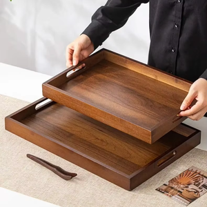 Plateau de service en bois naturel indien, plateau de qualité supérieure pour la maison, les restaurants, les hôtels, prix de gros en Inde - Product Image 1