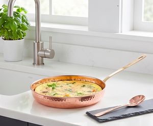 Latest Rustic Hammered Metal Copper Sauce <b>Pan</b> With Metal <b>Handles</b> For Kitchenware Home Hotel Use And Camping Use - Product Image 4