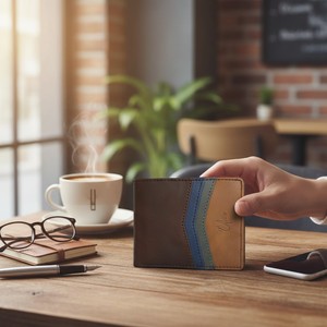 PU Leather Bifold Card <b>Holder</b> <b>Wallet</b> Slim Foldable Card Case for Travel Daily Use - Product Image 3