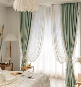 Modern Art Deco Bedroom <b>Curtain</b> Polyester/Linen Blend <b>Light</b> Filtering & Washable - Product Image 1