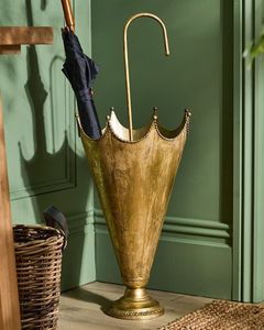 Paragüero de Latón Antiguo, Estructura Metálica Artesanal de Una Sola Pieza, Decoración para el Hogar - Product Image 6
