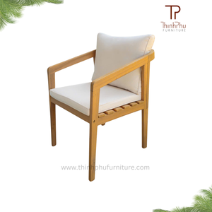 ThinhPhu Modern Scandinavian Eco-Friendly Solid Wood Dining Chair Upholstered Cotton Fabric Cushion Dining Room Furniture - Product Image 2