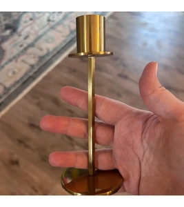 Juego de portavelas de aluminio chapado en oro de diseño elegante, candelabro decorativo, opciones de personalización. - Product Image 3