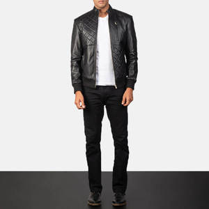 Blouson Moto Homme Premium Personnalisé en Cuir de Vachette Brodé Col Montant Coupe-Vent Style Urbain – Meilleure Vente - Product Image 1