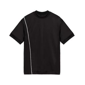 Men's Luxury Oversized Short Sleeve <b>Shirt</b> Premium Cotton O-Neck <b>Patchwork</b> Pattern Streetwear Casual Knitted Fabric 320g - Product Image 2