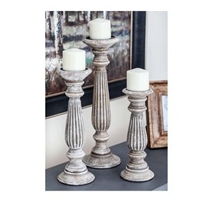 Portavelas rústico de madera con acabado de vetas naturales para velas de té, decoración de mesa y estantería - Product Image 6