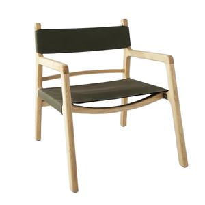 Handmade Solid Teak Wood <b>Lounge</b> <b>Chair</b> with Leather Seat and Backrest for <b>Indoor</b> and Outdoor Use in Living Room - Product Image 1