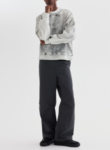 100% Cotton OEM Custom 380 GSM Heavyweight Solid Oversize Boxy Fit Crew <b>Neck</b> Acid Washed Men's Sweatshirt Quick Dry Eco-Friendly - Product Image 6