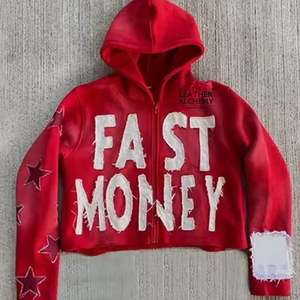 Sudadera con Capucha Corta para Hombre, Estilo Urbano, Holgada, con Hombros Caídos, para Uso Casual - Product Image 1