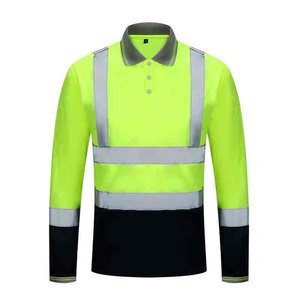 Workwear Long Sleeve Safety Reflective Stripe Polo <b>Shirts</b> Worker Construction Security Working Uniform Safety Polo <b>Shirt</b> - Product Image 1