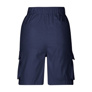 Short cargo d'été pour femme en toile tissée lavée, très respirant, six poches, taille mi-haute, longueur genou, braguette zippée, fermeture boutonnée, coupe ample - Product Image 4