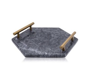 High Quality Natural Marble Tray for Countertop Handmade Product Food <b>Snacks</b> Storage Serving Tray Table Ware Use - Product Image 5
