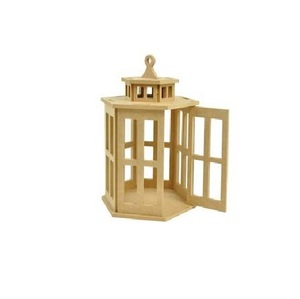 Farol de Madera Hecho a Mano con Puerta de Vidrio y Asa de Cuerda, Centro de Mesa para Jardín o Casa de Campo - Product Image 3