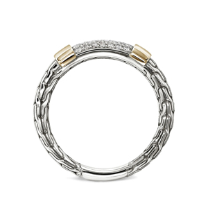 Anillo de Eternidad de Diamantes en Oro de 18K de Lujo, Corte Brillante Redondo, Diseño Geométrico, Joyería Fina Unisex - Product Image 2