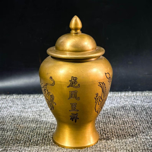 Decorative Look Attractive Gold Color Finishing High Standard Quality Metal Made Ginger Jar Table Centerpiece & Decor Supply - Product Image 1