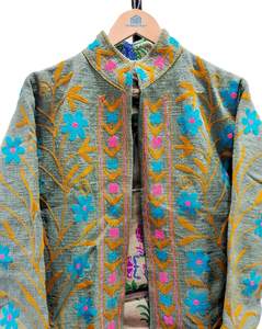 Chaqueta de Algodón Tejida a Mano, Transpirable, con Bordado TNT, Estilo Boho Étnico para Mujer, Otoño/Invierno, Ecológica, Informal para Festivales - Product Image 4