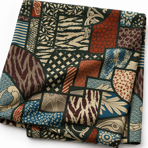 Tela Popelina de Algodón Peinado Teal de Primera Calidad Atelier Deco, Peso Medio 120GSM, Diseño Chevron Art Deco Digital - Product Image 2