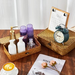 Seagrass <b>Storage</b> <b>Basket</b> Set of 4 with Lids Handmade <b>Storage</b> <b>Basket</b> Wholesale eco-friendly Made in Vietnam - Product Image 5