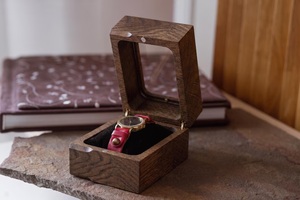 Personalized Wooden Watch Box with Glass Top - Single Watch Display, <b>Cushion</b> Included - Product Image 3