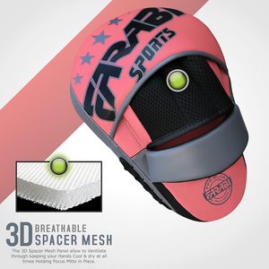 Mitaines de boxe en cuir PU Farabi Sports, respirantes, cibles incurvées, pour entraînement de kickboxing et MMA en extérieur, emballage personnalisé - Product Image 2