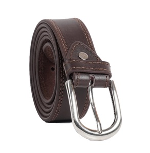 Ceintures de luxe en cuir véritable sur mesure pour hommes, ceintures habillées formelles de haute qualité avec boucle à ardillon en alliage, vente en gros OEM - Product Image 2