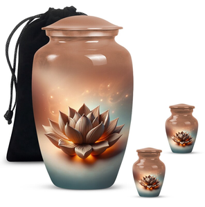 Metal Lotus Cremation Urn <b>Memorial</b> <b>Keepsake</b> Ashes Casket Customizable Home Remembrance Gift Wholesale supply - Product Image 3