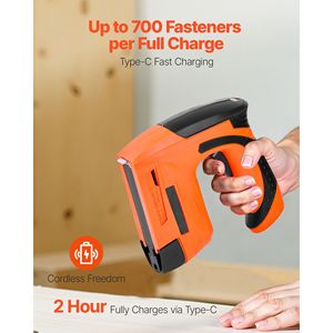 Pistola sparachiodi e graffette a batteria 2 in 1, calibro 18, 5/8 pollici, con 1000 chiodi e graffette, certificata, per uso manuale - Product Image 6