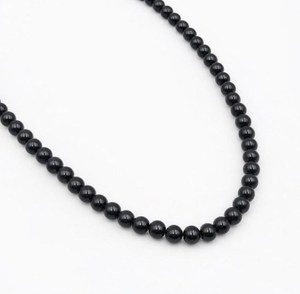 Collar de Cuentas de Ónix Negro Natural de 8x8mm con Gancho, Collar de Cuentas de Ónix Negro de 21 Pulgadas para Mujer, Regalos de Joyería - Product Image 4
