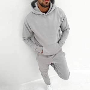 Custom logo Jogging Suit 100% Cotton Sweatsuit <b>Blank</b> Thick Heavy <b>Weight</b> Unisex Sports Oversized Tracksuits Hoodie Set Men - Product Image 1