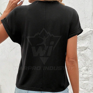เสื้อแฟชั่นผู้หญิงสุดหรู ประดับเพชรเทียม แขนสั้น สไตล์สตรีท ดีไซน์หรูหรา พร้อมรับทำโลโก้ตามสั่ง สั่งซื้อจำนวนมากได้ - Product Image 2