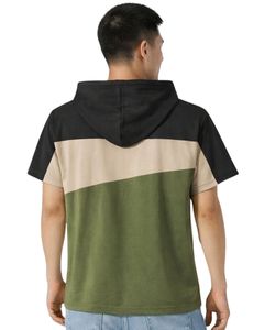 <b>Mens</b> Short Sleeve Hoodie T Shirt Casual Pullover Hooded Top Soft Cotton Summer Wear Black Beige Olive <b>White</b> Color Streetwear - Product Image 2