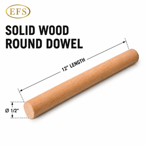 EFS Wooden Round Dowel Rod Natural Finish Polished Wood Support for Home Decoration Modern <b>Freestanding</b> Craft Use - Product Image 2
