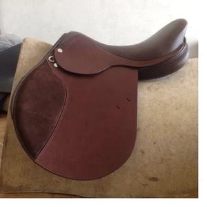 Premium Brown Leather English <b>Dressage</b> Saddle with Deep Seat Soft Panels for Professional Riding Training and Competition - Product Image 1