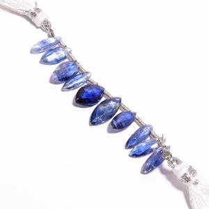 Vente en gros de kyanite bleue naturelle à facettes en forme de marquise 8 pouces 9X4 à 12X5 MM brin de perles de pierres précieuses pour une utilisation dans les bijoux - Product Image 1