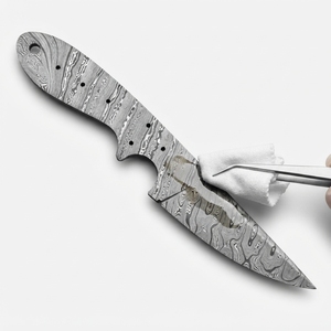 Lame de couteau en acier Damas faite à la main, pleine longueur, pour le dépecage et la chasse, fourniture pour la fabrication de couteaux DIY, vente en gros, directement du fabricant - Product Image 6