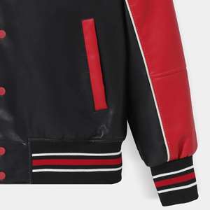 Chaqueta de cuero de moda para motociclismo, chaquetas universitarias al por mayor en piel sintética - Product Image 1