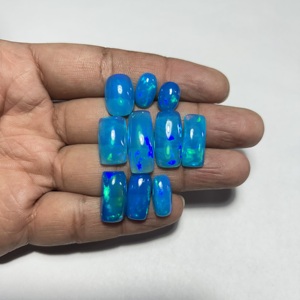 Natural Ethiopian <b>Opal</b> Cushion Cut Cabochon Super Fine Quality Multi Fire Pryba <b>Blue</b> Color Loose Gemstone Precious <b>Opal</b> Hasnain - Product Image 5