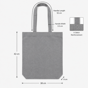 Bolsa de Tela de Algodón Reciclado con Bolsillo Interior, 225 GSM, 38x42x8 cm, Logotipo Personalizado, Promocional, Mayorista, Fabricante, OEM, ODM, B2B - Product Image 2