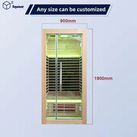 Sauna infrarouge lointain moderne de luxe en hemlock à chauffage rapide, ventilation réglable, pour usage intérieur, avec chauffage en fibre de carbone, idéal pour les salles de sport