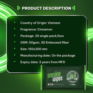 รองเท้าสนีกเกอร์พรีเมี่ยมคุณภาพสูงผ้าเช็ดทำความสะอาดได้อย่างรวดเร็วและมีประสิทธิภาพกำจัดสิ่งสกปรกและคราบ80ชิ้นประเภทสัตว์เลี้ยงที่สะดวกมะนาวดูแลกลิ่นหอม - Product Image 2
