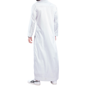 Vente en gros de thobes pour hommes, robe arabe noire à col zippé et manches longues, thobes traditionnels pour hommes, jubba musulmane, vêtements de prière islamiques modestes - Product Image 2