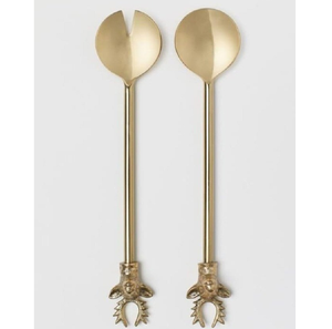 Ensemble de saladiers en laiton avec manche en bois, boîte d'emballage marron, ustensiles de cuisine, ensembles de saladiers, prix imbattable - Product Image 4