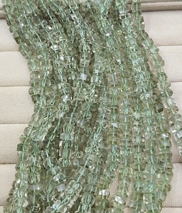 Perles de baril à facettes en améthyste verte naturelle, qualité AAA, perles en vrac pour la fabrication de bijoux, centre de vente en gros, percées - Product Image 3